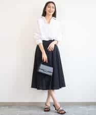 FKBGD47150 MK MICHEL KLEIN(MK ミッシェルクラン) [接触冷感/洗える]リネン混カラーシャツブラウス ブラウン