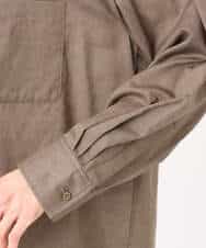 FKBGD47150 MK MICHEL KLEIN(MK ミッシェルクラン) [接触冷感/洗える]リネン混カラーシャツブラウス ブラウン