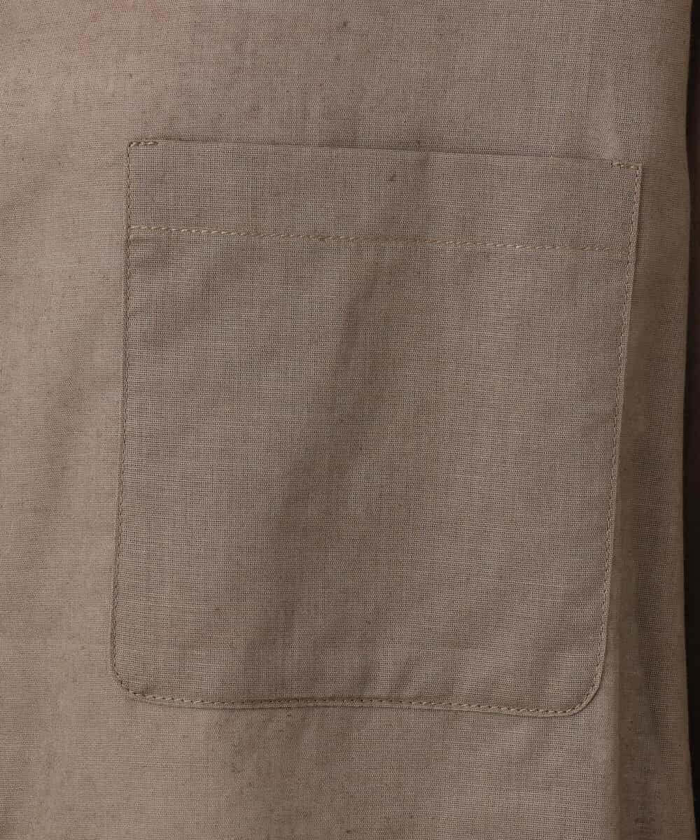 FKBGD47150 MK MICHEL KLEIN(MK ミッシェルクラン) [接触冷感/洗える]リネン混カラーシャツブラウス ブラウン