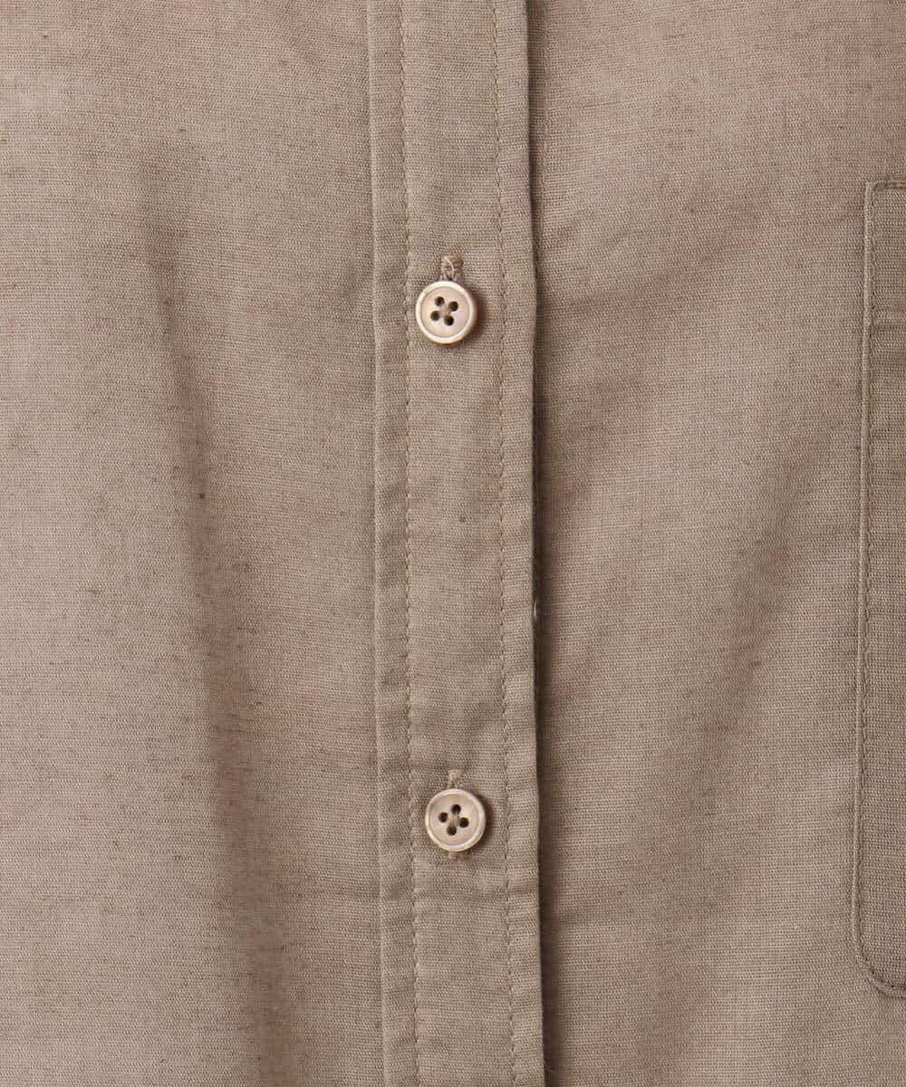 FKBGD47150 MK MICHEL KLEIN(MK ミッシェルクラン) [接触冷感/洗える]リネン混カラーシャツブラウス ブラウン