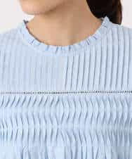 FKBGD48180 MK MICHEL KLEIN(MK ミッシェルクラン) コットンピンタックチュニックブラウス/洗える ライトブルー