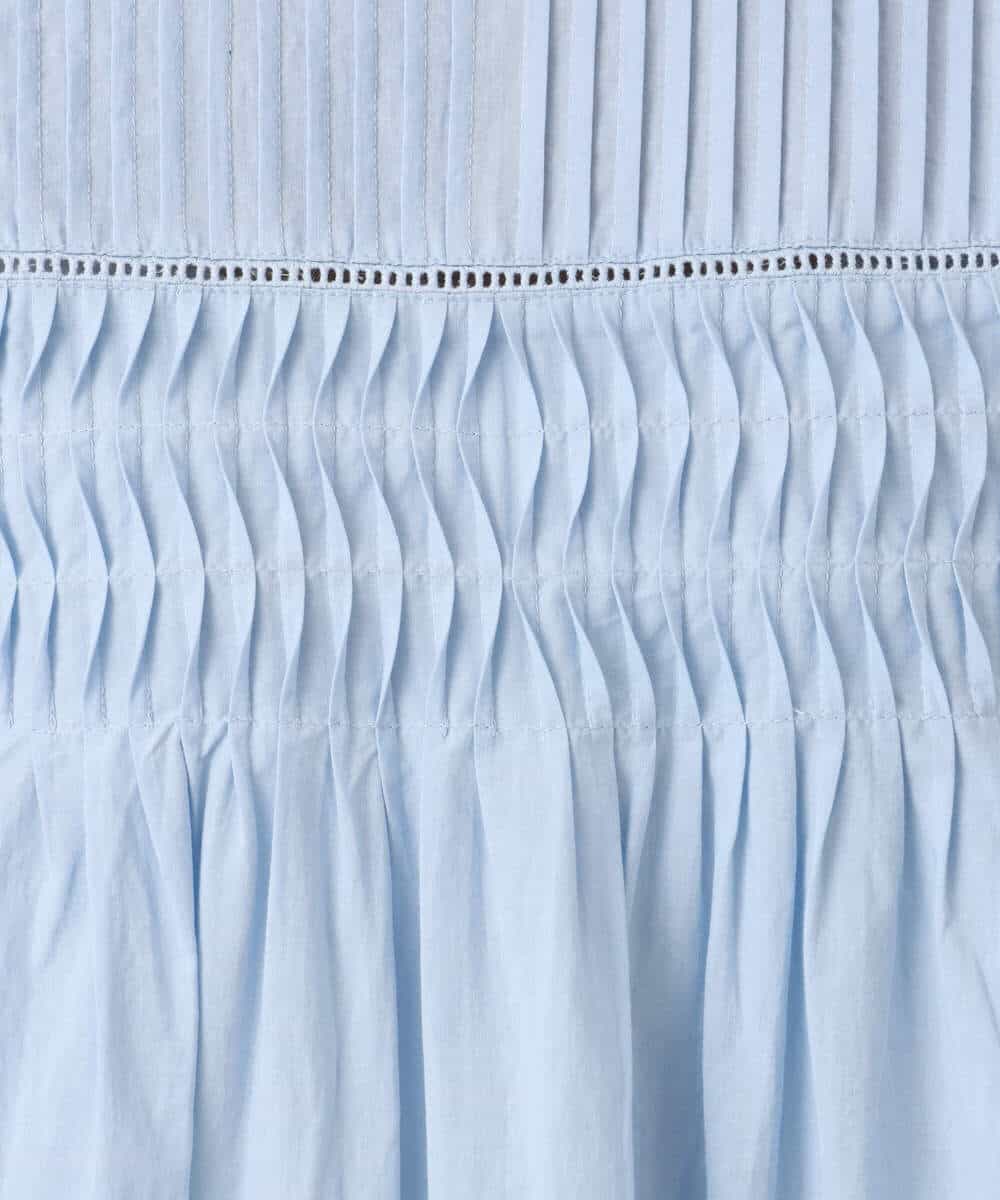 FKBGD48180 MK MICHEL KLEIN(MK ミッシェルクラン) コットンピンタックチュニックブラウス/洗える ライトブルー