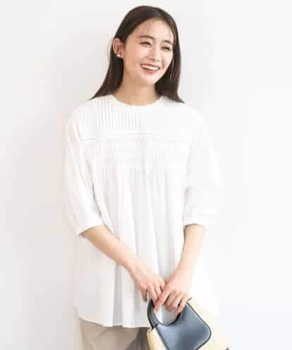 FKBGD48180 MK MICHEL KLEIN コットンピンタックチュニックブラウス/洗える