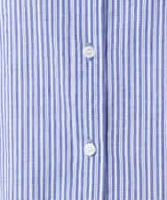 FKBGD50160 MK MICHEL KLEIN(MK ミッシェルクラン) [洗える]ストライプレース五分袖シャツブラウス ブルー