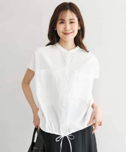 FKBGD54160 MK MICHEL KLEIN [接触冷感/洗える]ドロストデザインバンドカラーブラウス