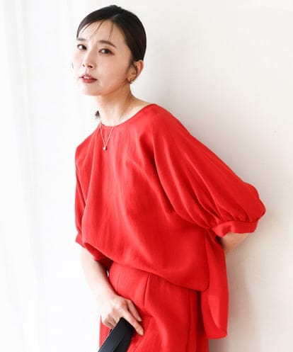 FKBGD55150 MK MICHEL KLEIN [UVカット/接触冷感/洗える]ボリュームスリーブブラウス