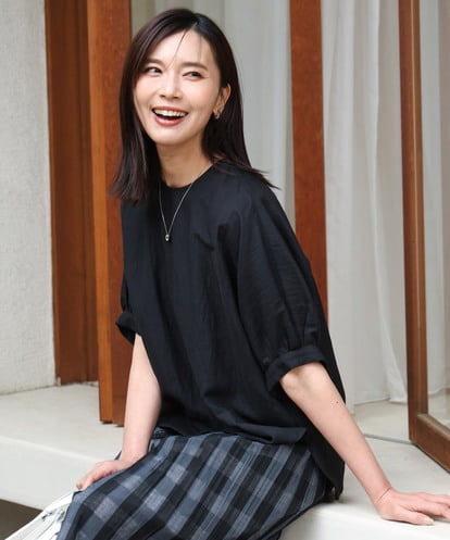 FKBGD55150 MK MICHEL KLEIN [UVカット/接触冷感/洗える]ボリュームスリーブブラウス