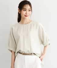 FKBGD55150 MK MICHEL KLEIN(MK ミッシェルクラン) [UVカット/接触冷感/洗える]ボリュームスリーブブラウス ベージュ