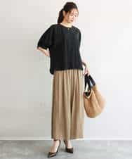 FKBGD55150 MK MICHEL KLEIN(MK ミッシェルクラン) [UVカット/接触冷感/洗える]ボリュームスリーブブラウス ベージュ