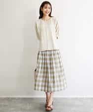 FKBGD55150 MK MICHEL KLEIN(MK ミッシェルクラン) [UVカット/接触冷感/洗える]ボリュームスリーブブラウス ベージュ