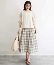 FKBGD55150 MK MICHEL KLEIN(MK ミッシェルクラン) [UVカット/接触冷感/洗える]ボリュームスリーブブラウス ベージュ