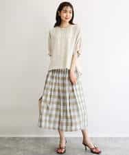 FKBGD55150 MK MICHEL KLEIN(MK ミッシェルクラン) [UVカット/接触冷感/洗える]ボリュームスリーブブラウス ベージュ