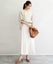 FKBGD55150 MK MICHEL KLEIN(MK ミッシェルクラン) [UVカット/接触冷感/洗える]ボリュームスリーブブラウス ベージュ