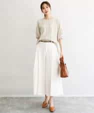 FKBGD55150 MK MICHEL KLEIN(MK ミッシェルクラン) [UVカット/接触冷感/洗える]ボリュームスリーブブラウス ベージュ