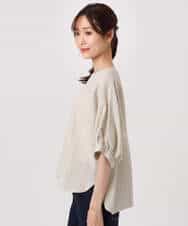 FKBGD55150 MK MICHEL KLEIN(MK ミッシェルクラン) [UVカット/接触冷感/洗える]ボリュームスリーブブラウス ベージュ