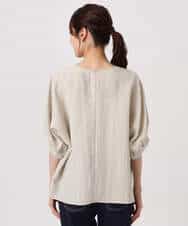 FKBGD55150 MK MICHEL KLEIN(MK ミッシェルクラン) [UVカット/接触冷感/洗える]ボリュームスリーブブラウス ベージュ