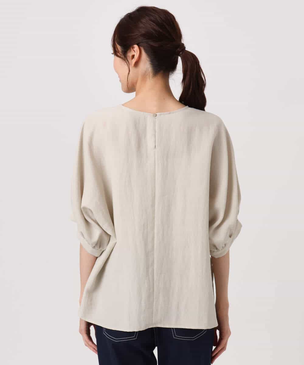 FKBGD55150 MK MICHEL KLEIN(MK ミッシェルクラン) [UVカット/接触冷感/洗える]ボリュームスリーブブラウス ベージュ