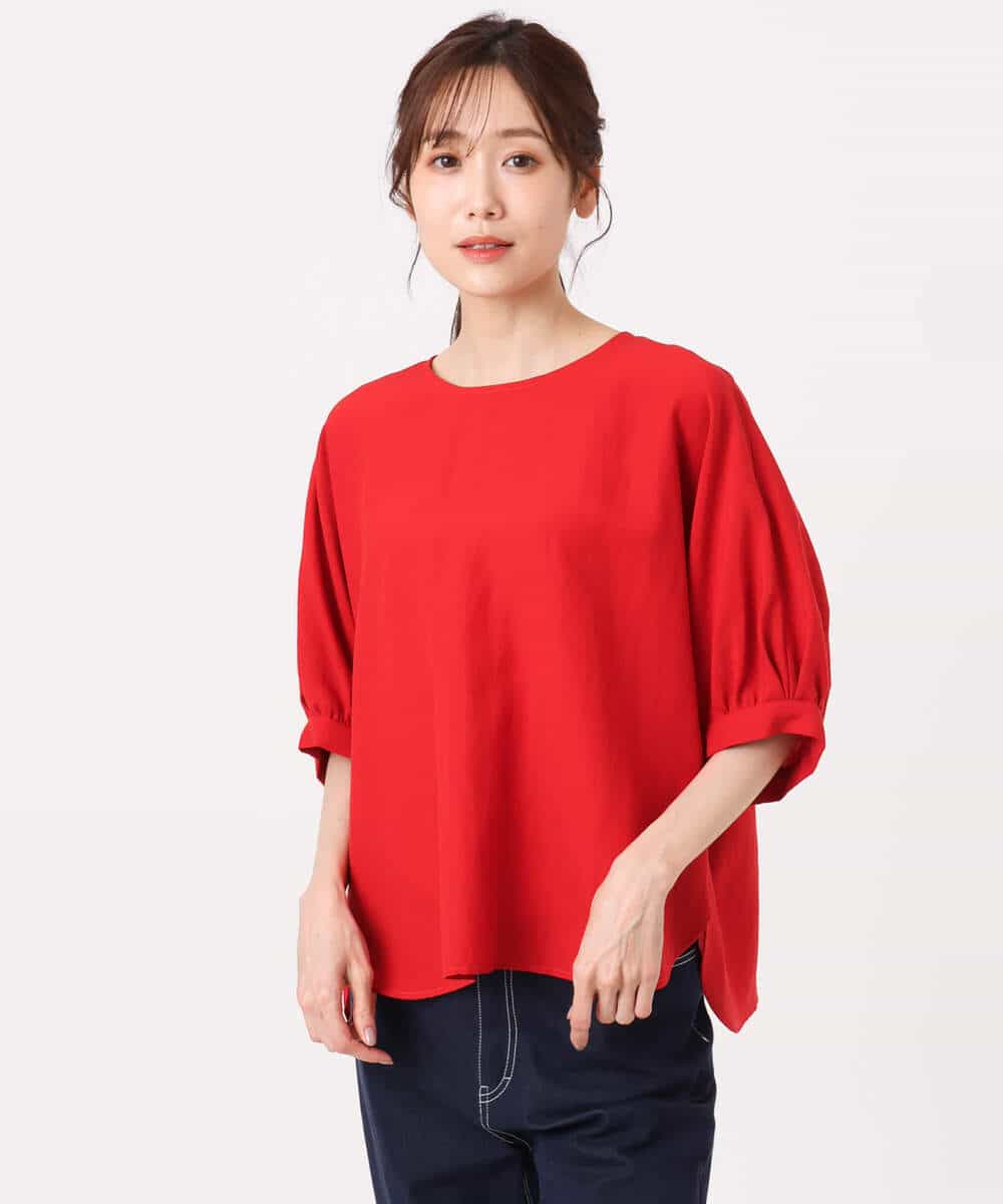 FKBGD55150 MK MICHEL KLEIN(MK ミッシェルクラン) [UVカット/接触冷感/洗える]ボリュームスリーブブラウス ベージュ