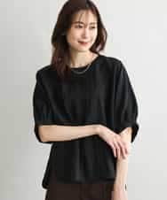 FKBGD55150 MK MICHEL KLEIN(MK ミッシェルクラン) [UVカット/接触冷感/洗える]ボリュームスリーブブラウス ブラック