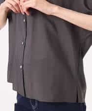 FKBGD58140 MK MICHEL KLEIN(MK ミッシェルクラン) [洗える]Vネックタックスリーブブラウス ダークグレー