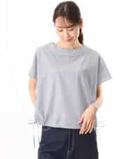 FKBGD60150 MK MICHEL KLEIN(MK ミッシェルクラン) [接触冷感/洗える]ロールネック ギャザースリーブブラウス(半袖) ネイビー