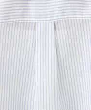 FKBGE47150 MK MICHEL KLEIN(MK ミッシェルクラン) [接触冷感/洗える]リネン混ストライプシャツブラウス ホワイト×ライトブルー