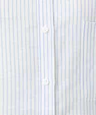 FKBGE47150 MK MICHEL KLEIN(MK ミッシェルクラン) [接触冷感/洗える]リネン混ストライプシャツブラウス ホワイト×ライトブルー