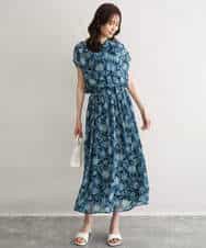 FKBGF05140 MK MICHEL KLEIN(MK ミッシェルクラン) [洗える]前後2way/更紗プリント花柄シフォンブラウス ベージュ