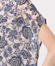 FKBGF05140 MK MICHEL KLEIN(MK ミッシェルクラン) [洗える]前後2way/更紗プリント花柄シフォンブラウス ベージュ