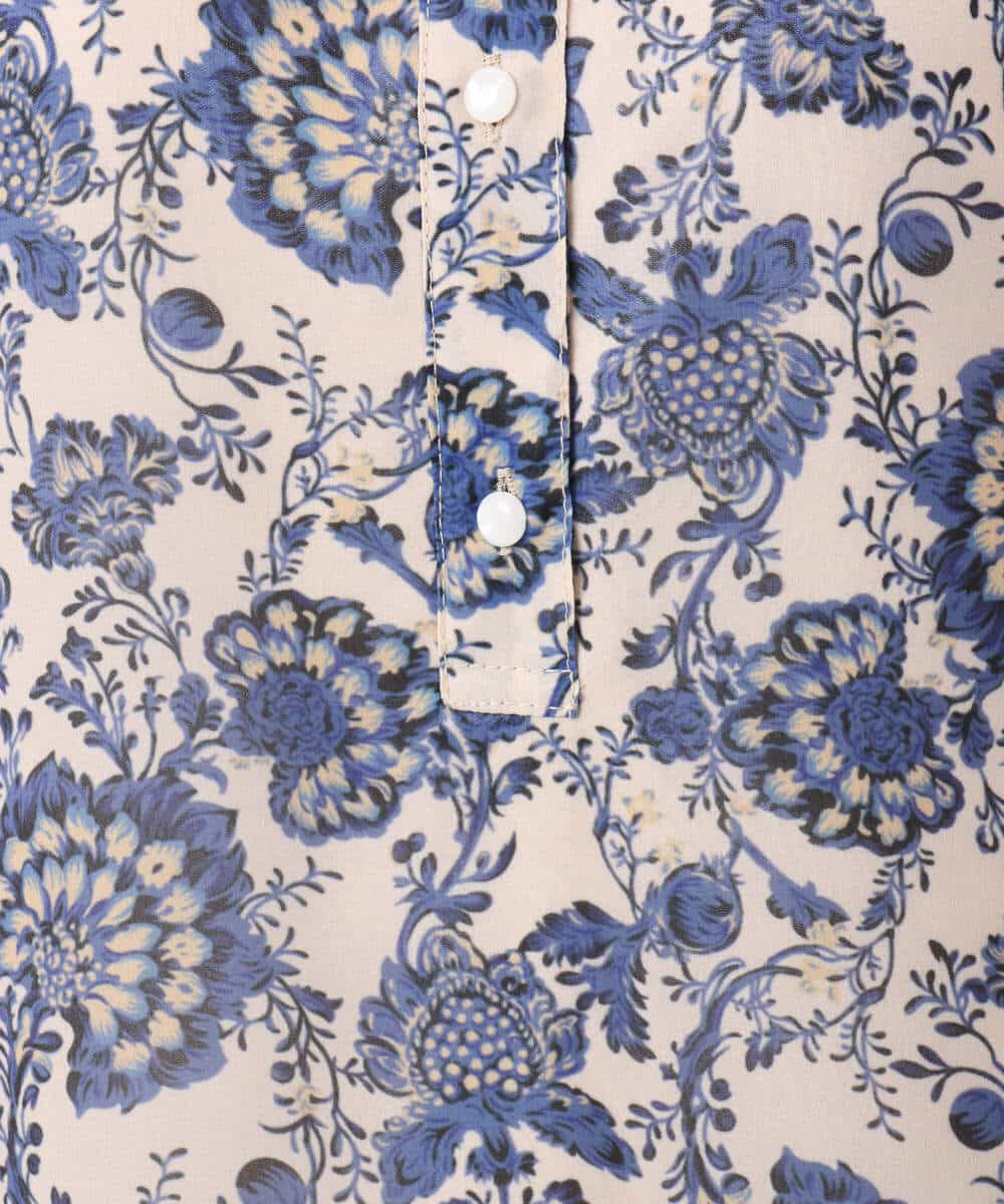 FKBGF05140 MK MICHEL KLEIN(MK ミッシェルクラン) [洗える]前後2way/更紗プリント花柄シフォンブラウス ベージュ