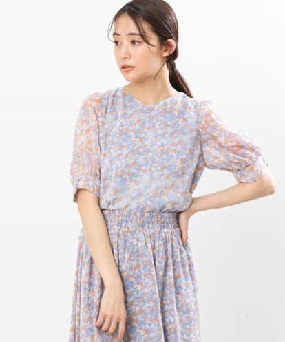 FKBGS08130  花柄シフォンブラウス/洗える