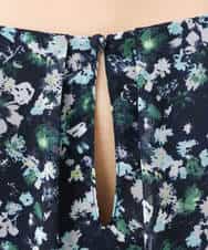 FKBGS08130 MK MICHEL KLEIN(MK ミッシェルクラン) 花柄シフォンブラウス/洗える ネイビー
