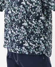 FKBGS08130 MK MICHEL KLEIN(MK ミッシェルクラン) 花柄シフォンブラウス/洗える ネイビー