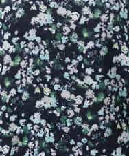 FKBGS08130 MK MICHEL KLEIN(MK ミッシェルクラン) 花柄シフォンブラウス/洗える ネイビー