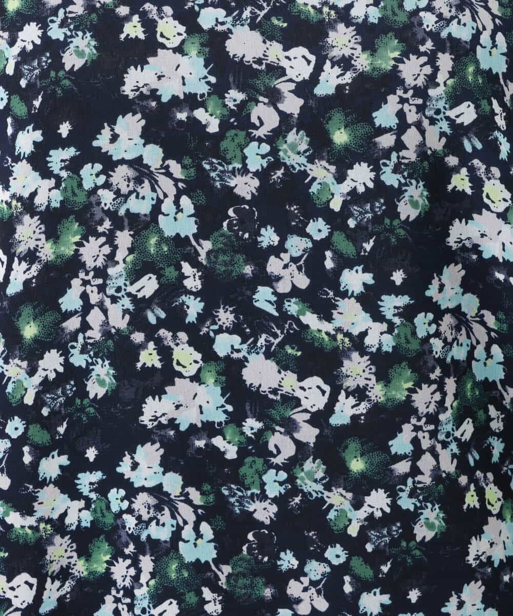 FKBGS08130 MK MICHEL KLEIN(MK ミッシェルクラン) 花柄シフォンブラウス/洗える ネイビー