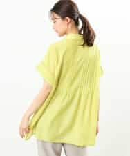 FKBGS46170 MK MICHEL KLEIN(MK ミッシェルクラン) ピンタックシャツブラウス/洗える レモン