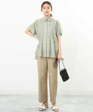 FKBGS46170 MK MICHEL KLEIN(MK ミッシェルクラン) ピンタックシャツブラウス/洗える レモン