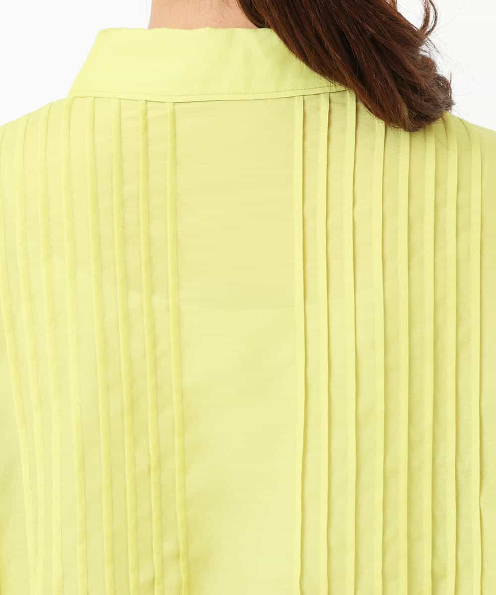FKBGS46170 MK MICHEL KLEIN(MK ミッシェルクラン) ピンタックシャツブラウス/洗える レモン