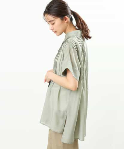 FKBGS46170 MK MICHEL KLEIN ピンタックシャツブラウス/洗える