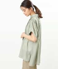 FKBGS46170 MK MICHEL KLEIN(MK ミッシェルクラン) ピンタックシャツブラウス/洗える カーキ