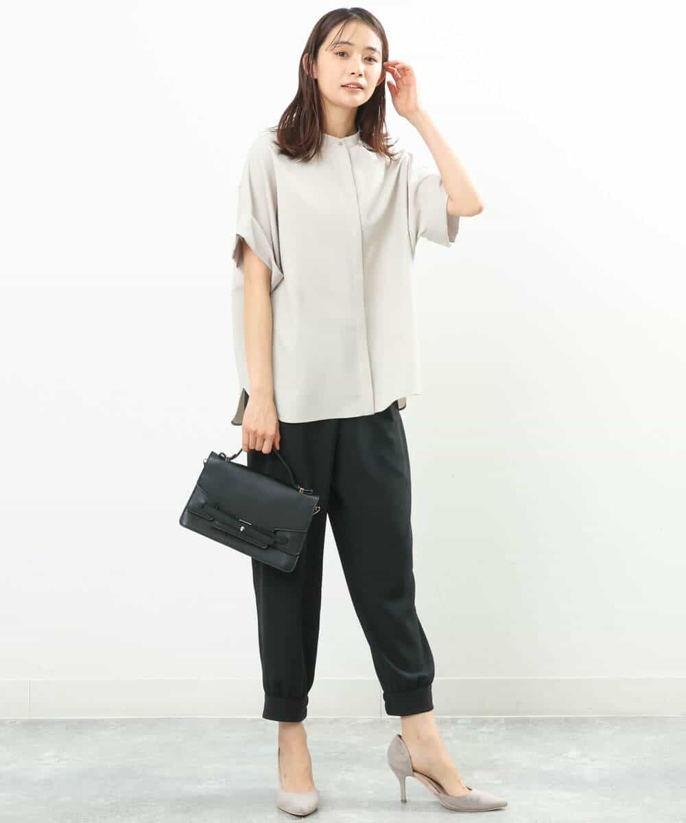リネンライクバンドカラーシャツブラウス/洗える(ブラウス・シャツ) MK MICHEL KLEIN(MK  ミッシェルクラン)｜イトキンオンラインストア