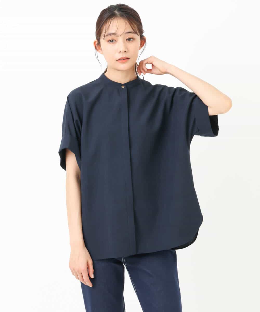 リネンライクバンドカラーシャツブラウス/洗える(ブラウス・シャツ) MK MICHEL KLEIN(MK ミッシェルクラン )｜イトキンオンラインストア