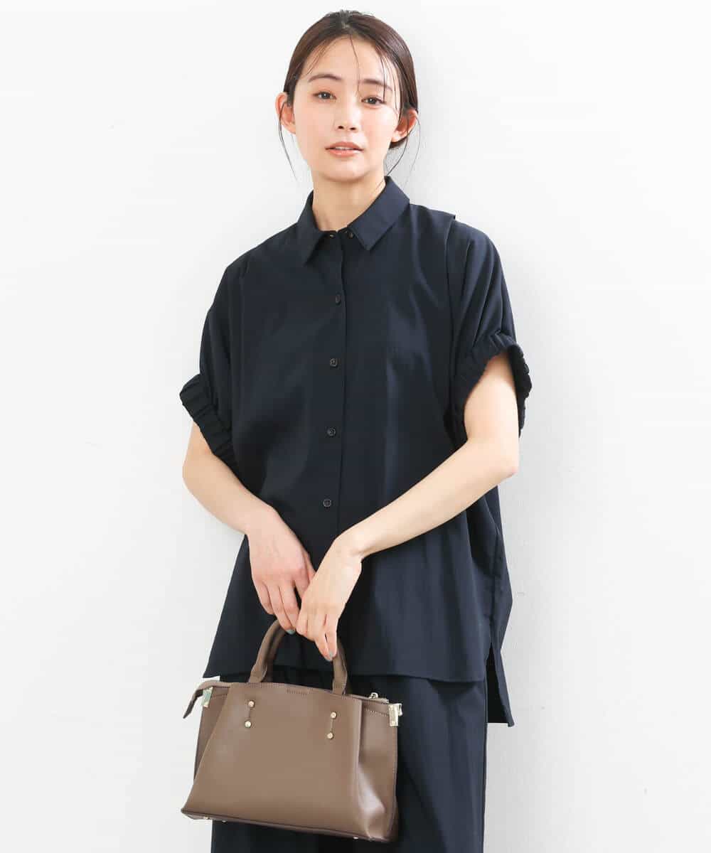 FKBGS53130 MK MICHEL KLEIN(MK ミッシェルクラン) オーバーサイズシャツブラウス/洗える ベージュ