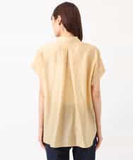 FKBGU58110 MK MICHEL KLEIN(MK ミッシェルクラン) フェイクパール釦ブラウス/洗える ライトイエロー