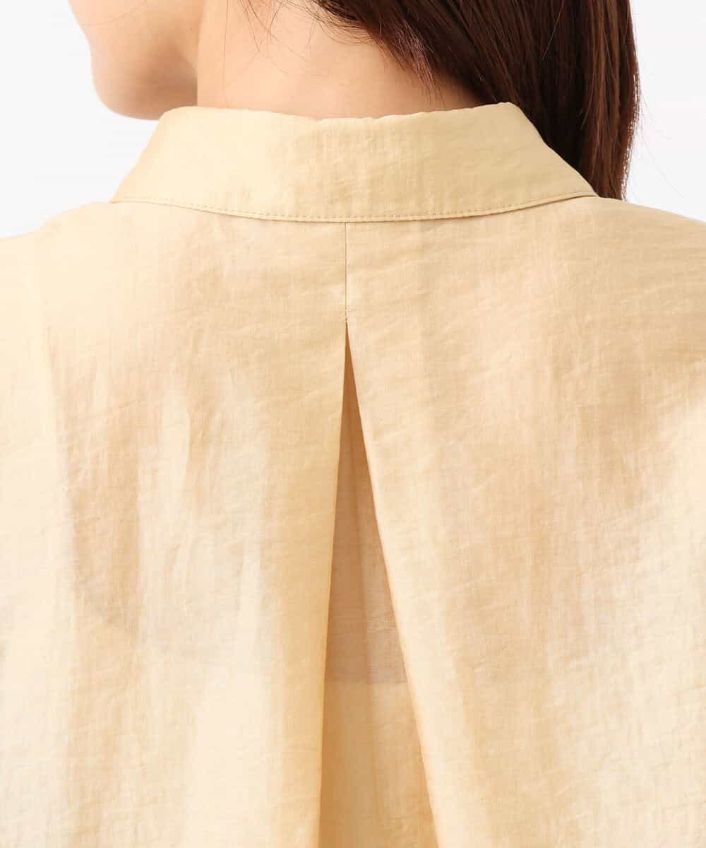 FKBGU58110 MK MICHEL KLEIN(MK ミッシェルクラン) フェイクパール釦ブラウス/洗える ライトイエロー