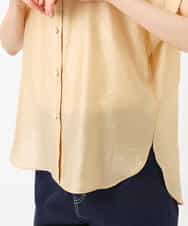 FKBGU58110 MK MICHEL KLEIN(MK ミッシェルクラン) フェイクパール釦ブラウス/洗える ライトイエロー