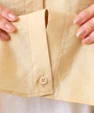 FKBGU58110 MK MICHEL KLEIN(MK ミッシェルクラン) フェイクパール釦ブラウス/洗える ライトイエロー