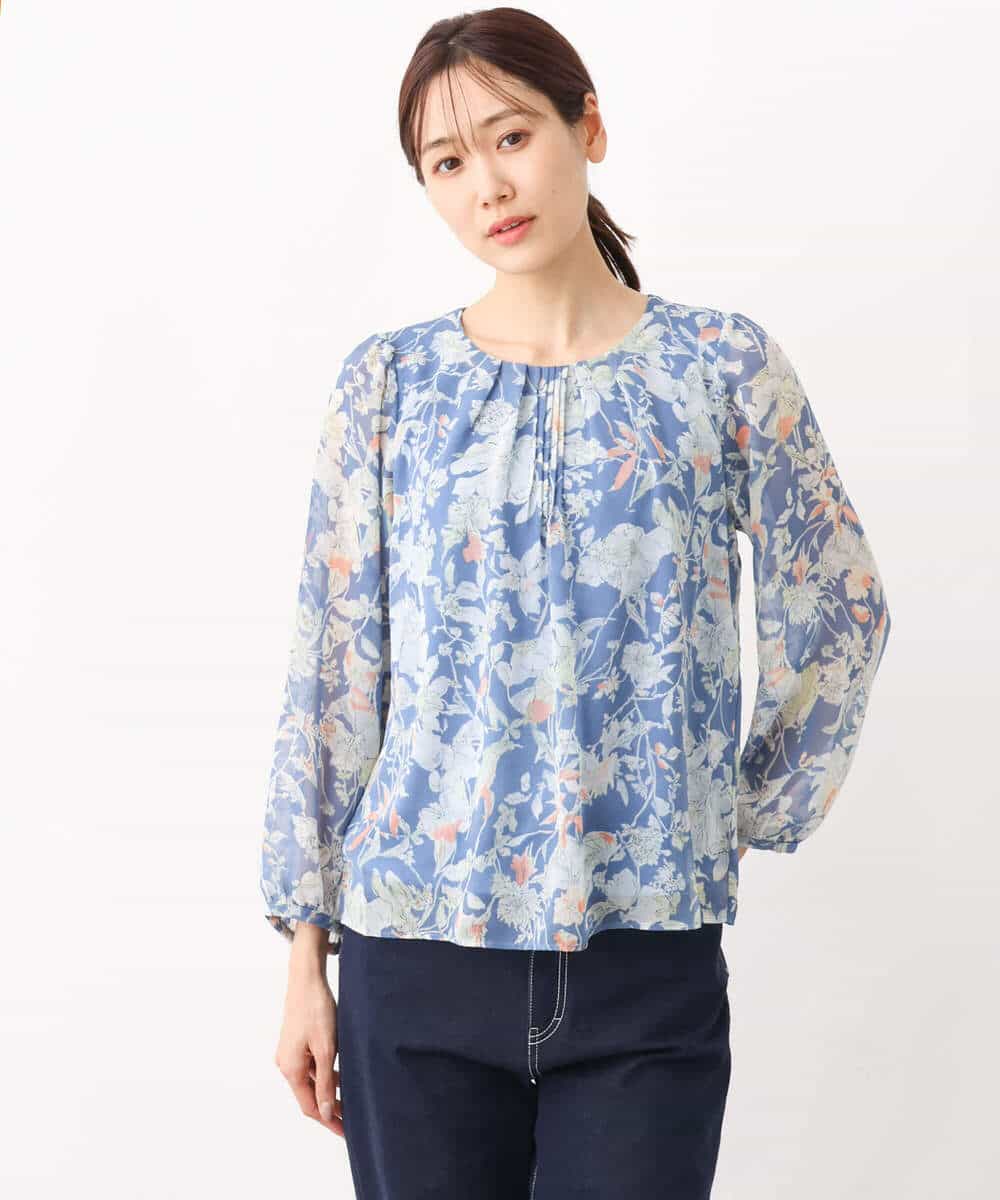 花柄シフォンブラウス/洗える(ブラウス・シャツ) | MK MICHEL KLEIN(MK 花柄シフォンブラウス/洗える(ブラウス・シャツ) | MK MICHEL KLEIN(MK