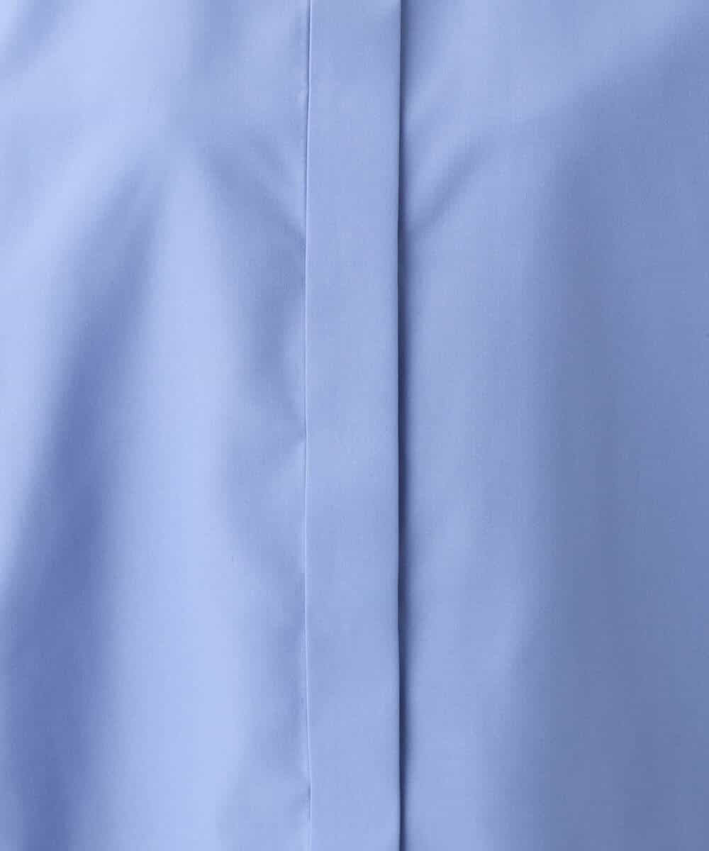 FKBGV46130 MK MICHEL KLEIN(MK ミッシェルクラン) コットン調ショート丈シャツブラウス/洗える ブルー