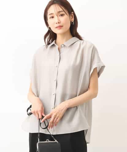 FKBGV58110 MK MICHEL KLEIN パール調釦シャツブラウス/セットアップ対応/洗える